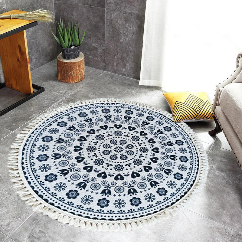 BowLift | Traditional Tribal Floral Pattern Rug Multicolor Moroccan Rug Flax Pet-Friendly Washable Nonslip Area Rug for Bedroom