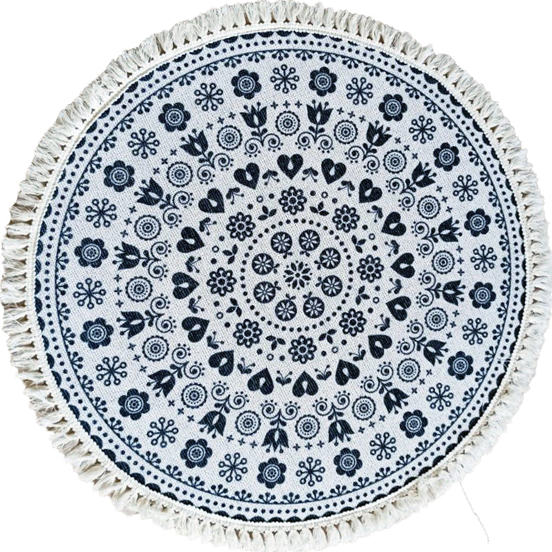 BowLift | Traditional Tribal Floral Pattern Rug Multicolor Moroccan Rug Flax Pet-Friendly Washable Nonslip Area Rug for Bedroom