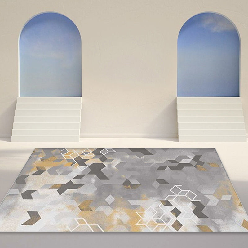 BowLift | Multicolor Modern Carpet Polypropylene geometric pattern carpet pet-friendly washable non-slip area rug for the living room