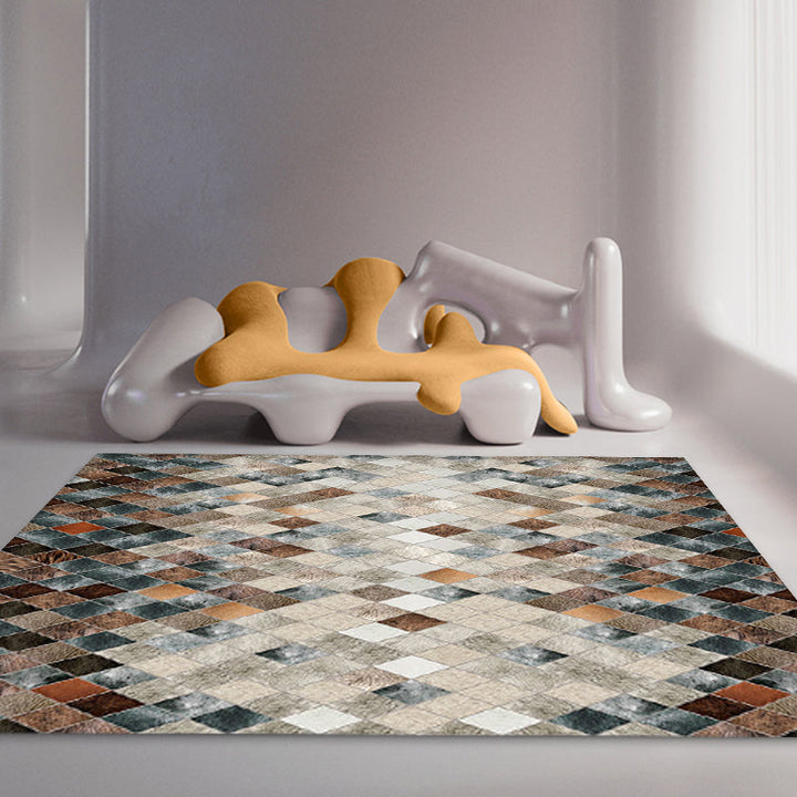 BowLift | Multicolor Modern Carpet Polypropylene geometric pattern carpet pet-friendly washable non-slip area rug for the living room