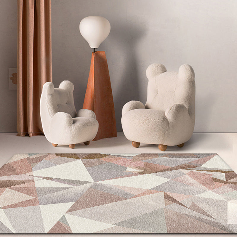 BowLift | Multicolor Modern Carpet Polypropylene geometric pattern carpet pet-friendly washable non-slip area rug for the living room