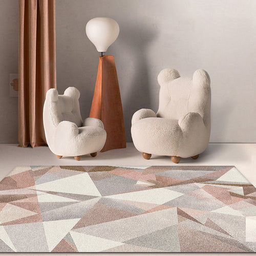 BowLift | Multicolor Modern Carpet Polypropylene geometric pattern carpet pet-friendly washable non-slip area rug for the living room
