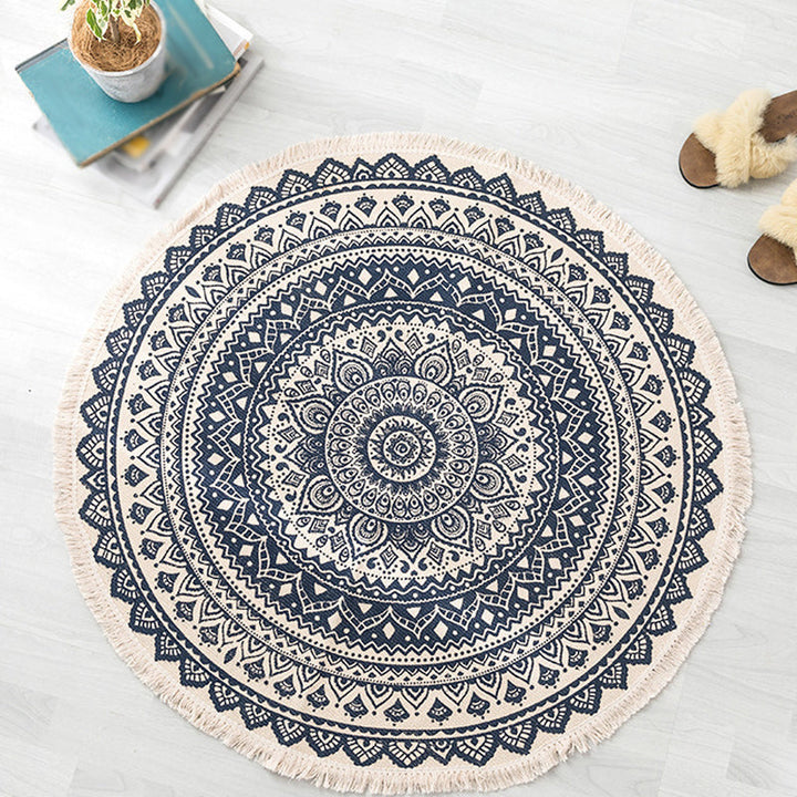 BowLift | Moroccan tribal floral pattern rug multicolor cotton rug non-slip pet-friendly washable rug for bedroom