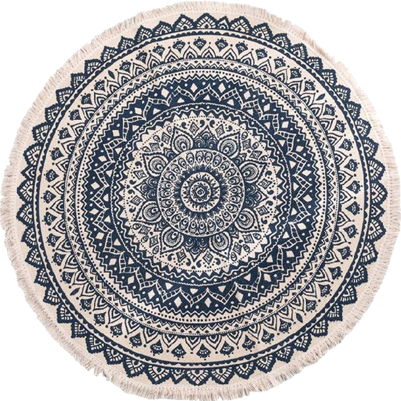 Moroccan tribal floral pattern rug Multicolored cotton rug Non-slip Pet-friendly Washable rug for the bedroom | Bowlift