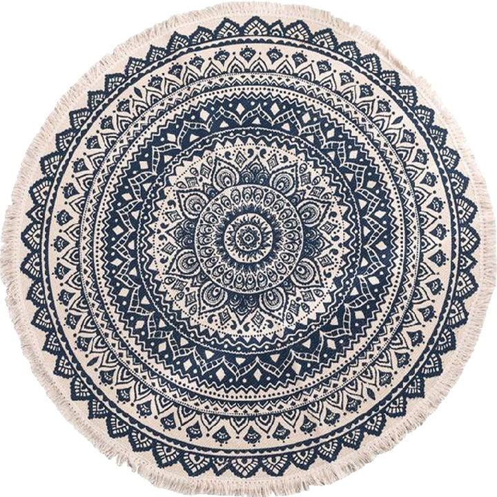 Moroccan tribal floral pattern rug Multicolored cotton rug Non-slip Pet-friendly Washable rug for the bedroom | Bowlift