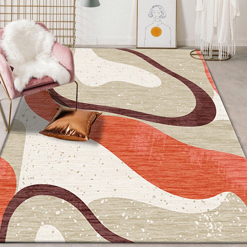 BowLift | Multicolor Colorblock Rug Polyester Modernist Rug Washable Non-Slip Back Rug for Bedroom