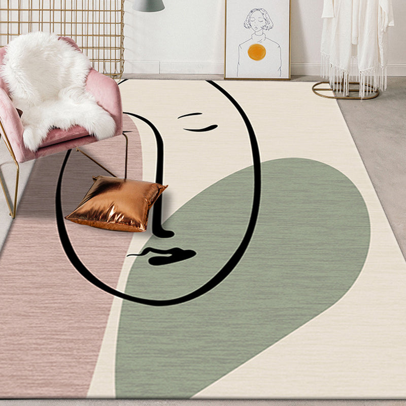 BowLift | Multicolor Colorblock Rug Polyester Modernist Rug Washable Non-Slip Back Rug for Bedroom
