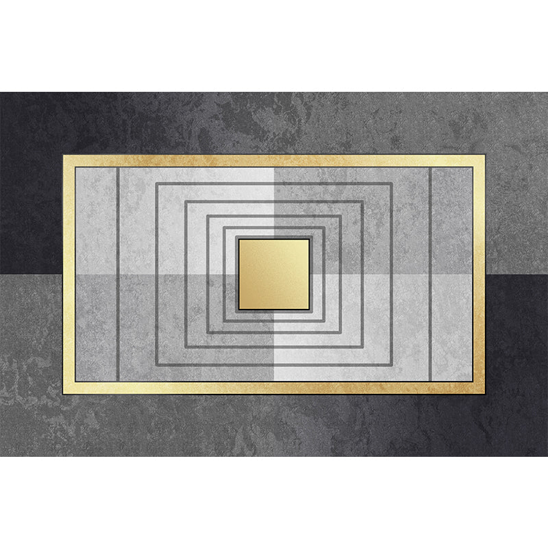 Gray and Camel Modern Rug Polyester Geometric and Stripe Pattern Rug Pet Friendly Washable Non-Slip Area Rug for the Living Room | Bowlift