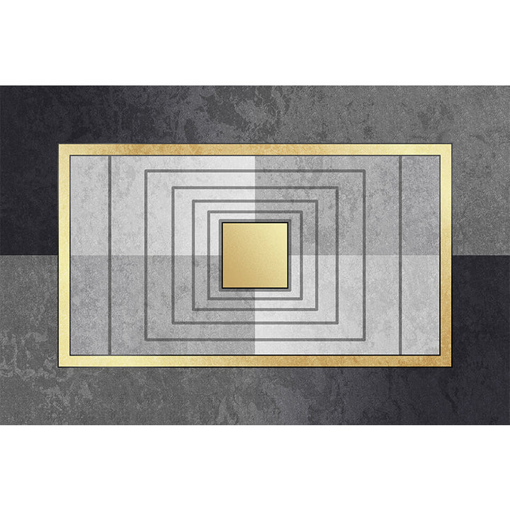 Gray and Camel Modern Rug Polyester Geometric and Stripe Pattern Rug Pet Friendly Washable Non-Slip Area Rug for the Living Room | Bowlift