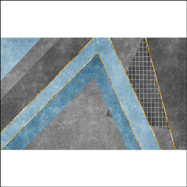 BowLift | Gray geometric pattern rug with stripes Synthetic Modern rug Washable Non-slip back Rug for living room