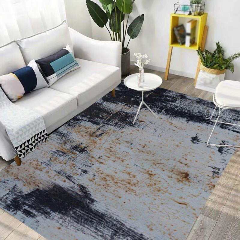 BowLift | Dark Grey Industrial Carpet Polyester Abstract Pattern Carpet Pet Friendly Non-Slip Washable Rug for Living Room