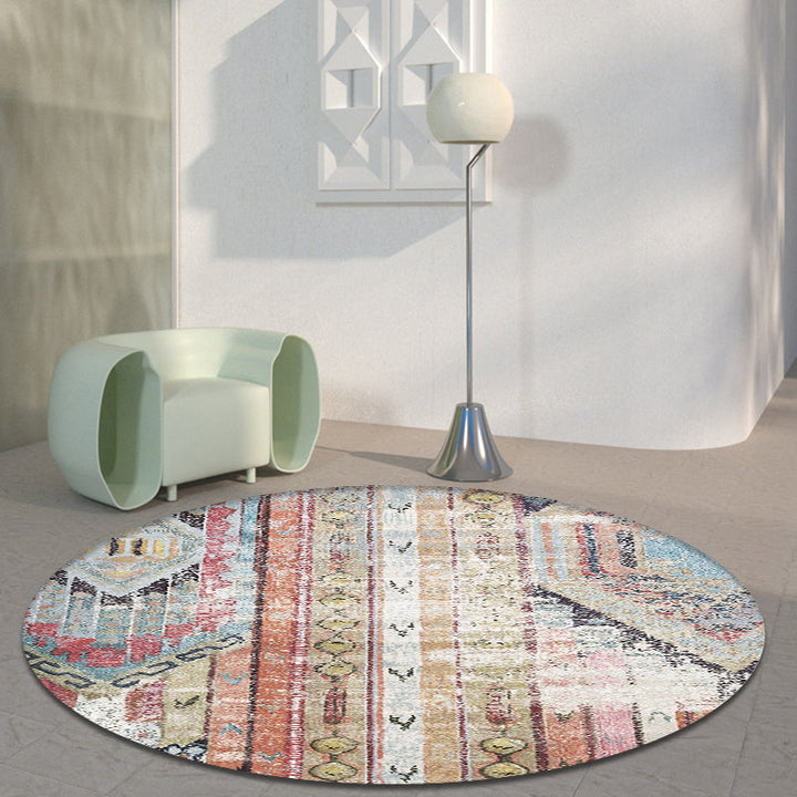 BowLift | Colorful Living Room Carpet Southwestern Tribal Diamond Pattern Carpet Synthetic Machine Washable Non-Slip Back Carpet