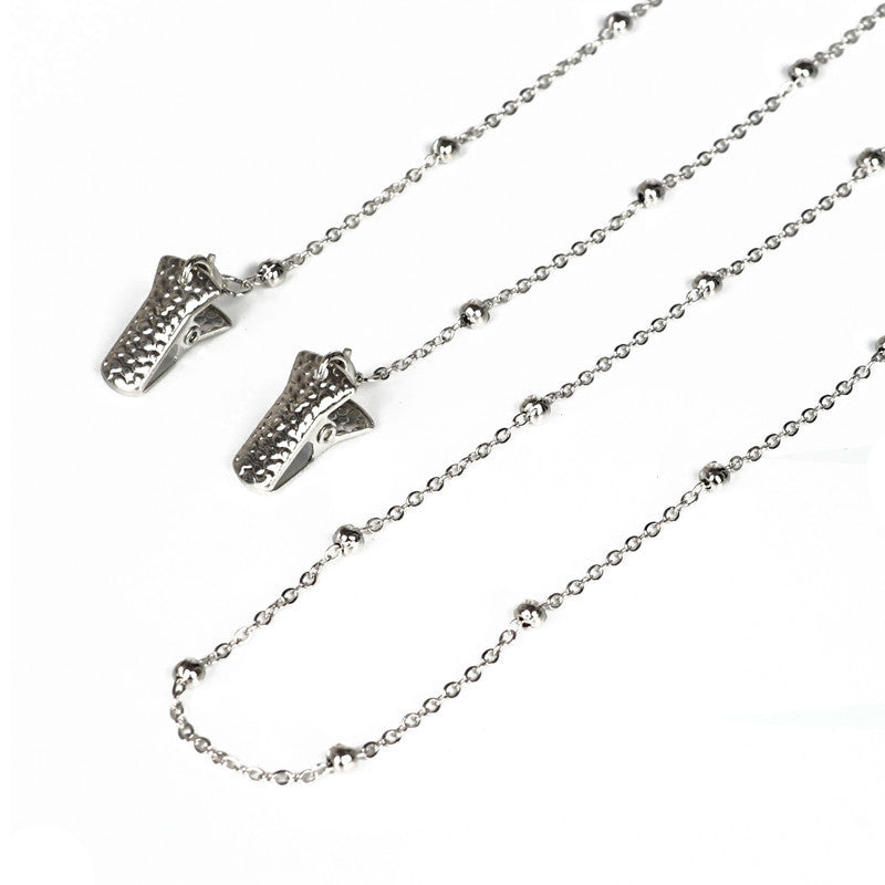 Metallic Crocodile-Clip Eyewear Chain Bowlift