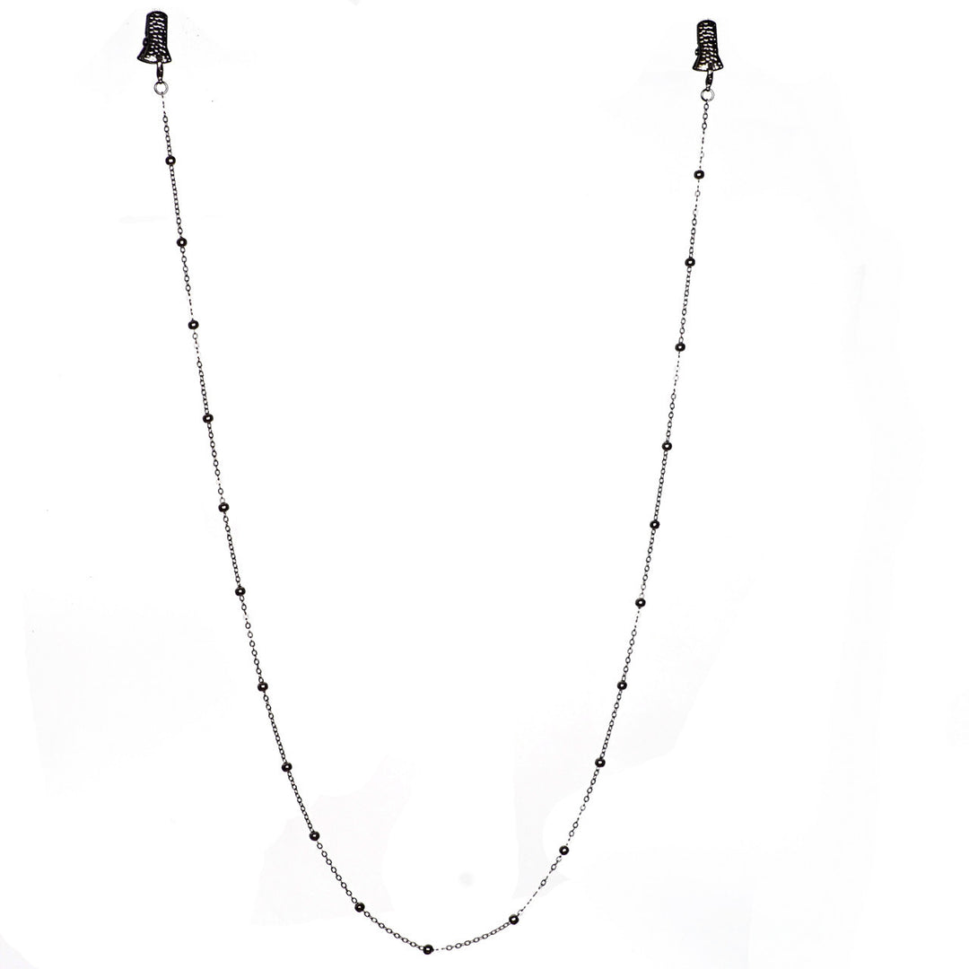 Metallic Crocodile-Clip Eyewear Chain Bowlift