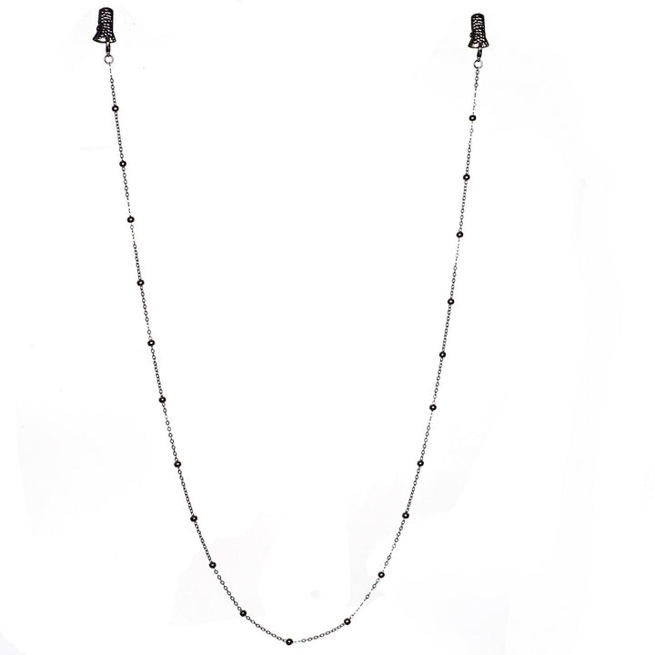 Metallic Crocodile-Clip Eyewear Chain Bowlift