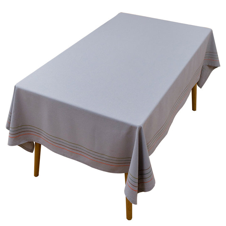 Rectangular tablecloth made of cotton blend with fine striped border and easy-care finish Bowlift