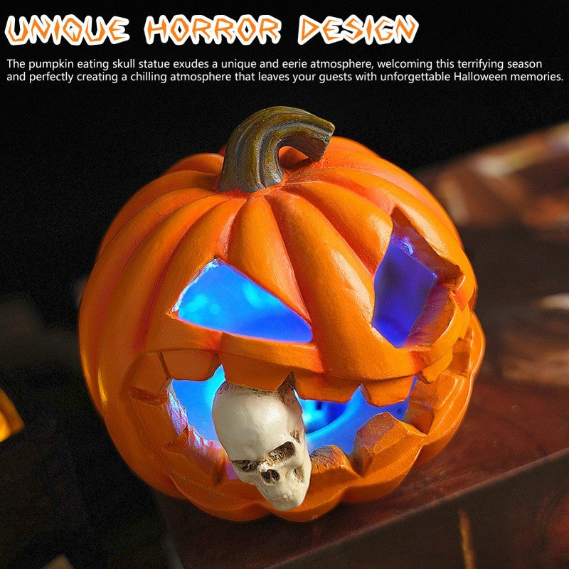 BowLift | Spooky Realistic Jack O'Lantern Halloween Decoration | Skull Prop