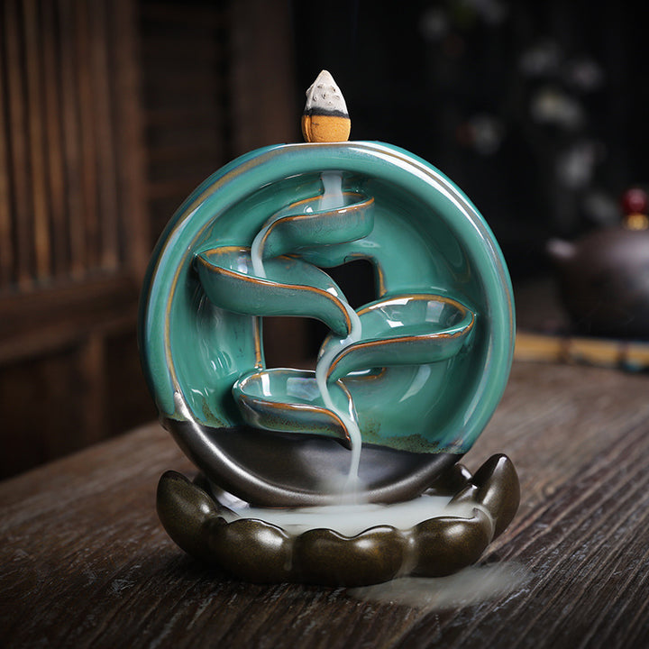 Artistic Ceramic Waterfall Incense Holder