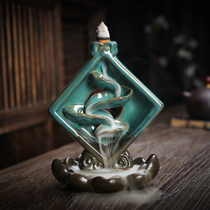 Artistic Ceramic Waterfall Incense Holder