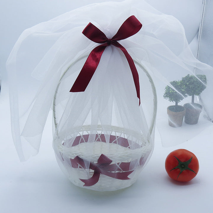 Ladies Wedding Basket with Satin Ribbon Bowlift