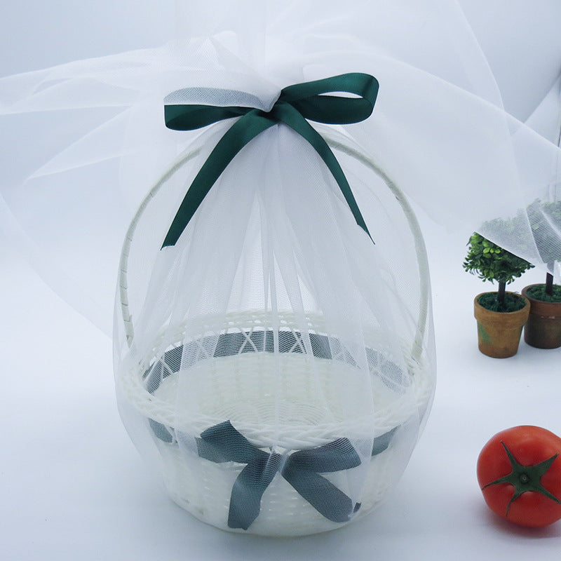 Ladies Wedding Basket with Satin Ribbon Bowlift