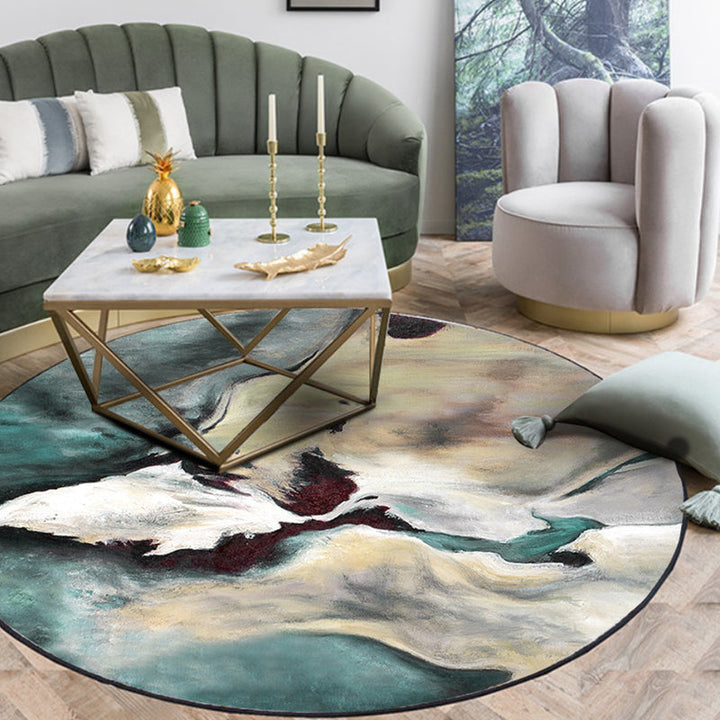 BowLift | Simple Blue Industrial Carpet Polyester Abstract Carpet Washable Non-Slip Underlay Pet-Friendly Carpet for the Living Room