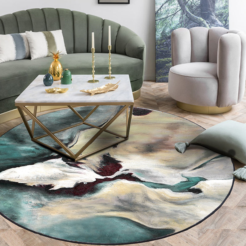 BowLift | Simple Blue Industrial Carpet Polyester Abstract Carpet Washable Non-Slip Underlay Pet-Friendly Carpet for the Living Room