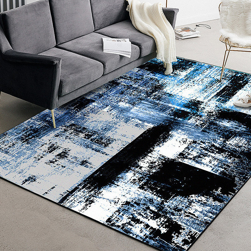 BowLift | Multicolor Living Room Rug Modernism Brushstroke Pattern Rug Polyester Machine Washable Non-Slip Back Rug