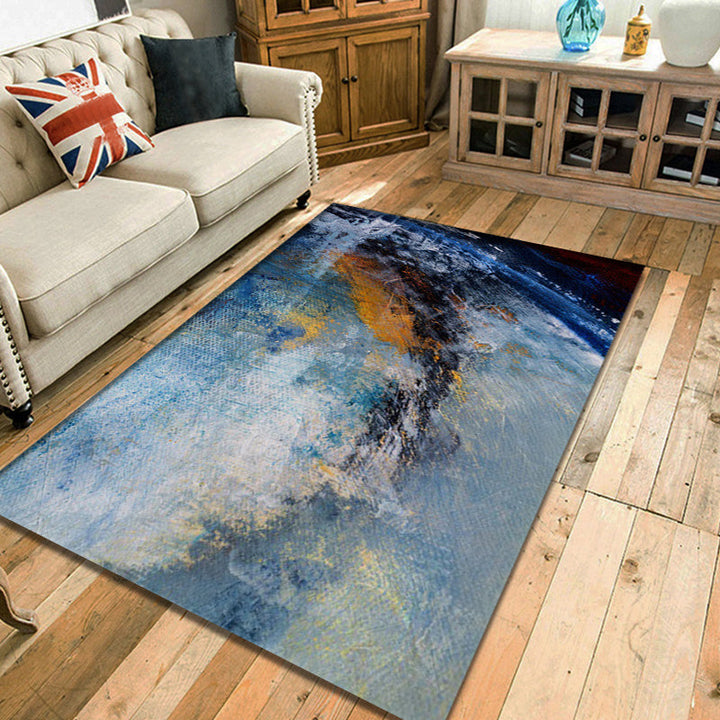 BowLift | Multicolor Living Room Rug Modernism Brushstroke Pattern Rug Polyester Machine Washable Non-Slip Back Rug