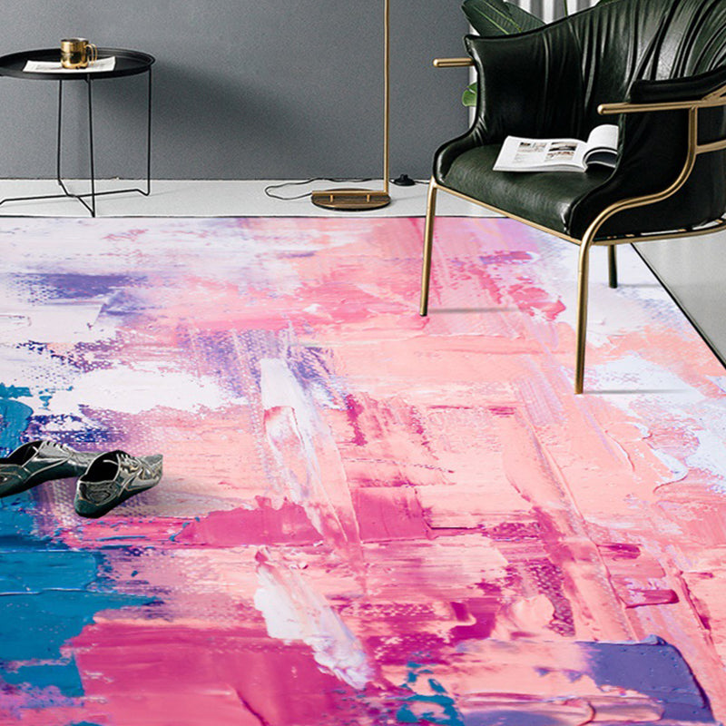 BowLift | Multicolor Living Room Rug Modernism Brushstroke Pattern Rug Polyester Machine Washable Non-Slip Back Rug