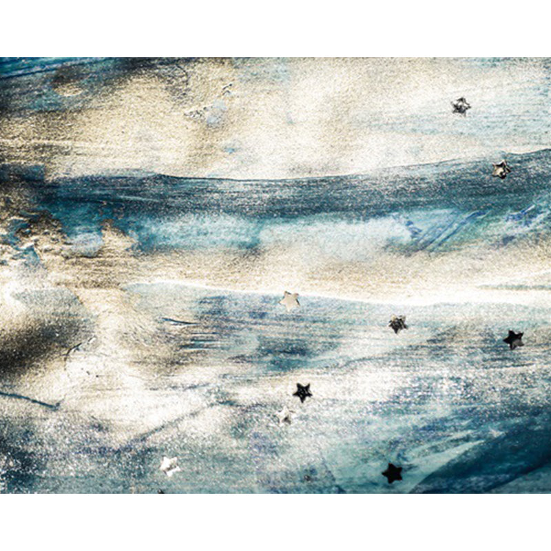 BowLift | Minimalist Abstract Star Pattern Carpet Blue Polyester Rug Non-Slip Pet-Friendly Washable Indoor Carpet for Decoration