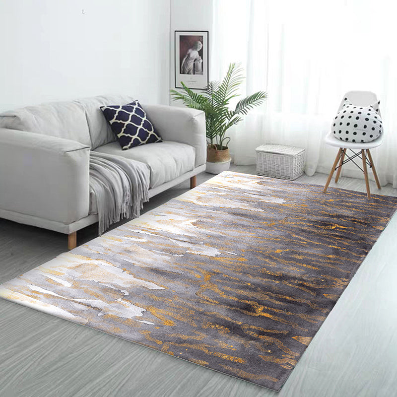BowLift | Gray Bedroom Rug Modernism Abstract Rug Polyester Machine Washable Non-Slip Backing Rug
