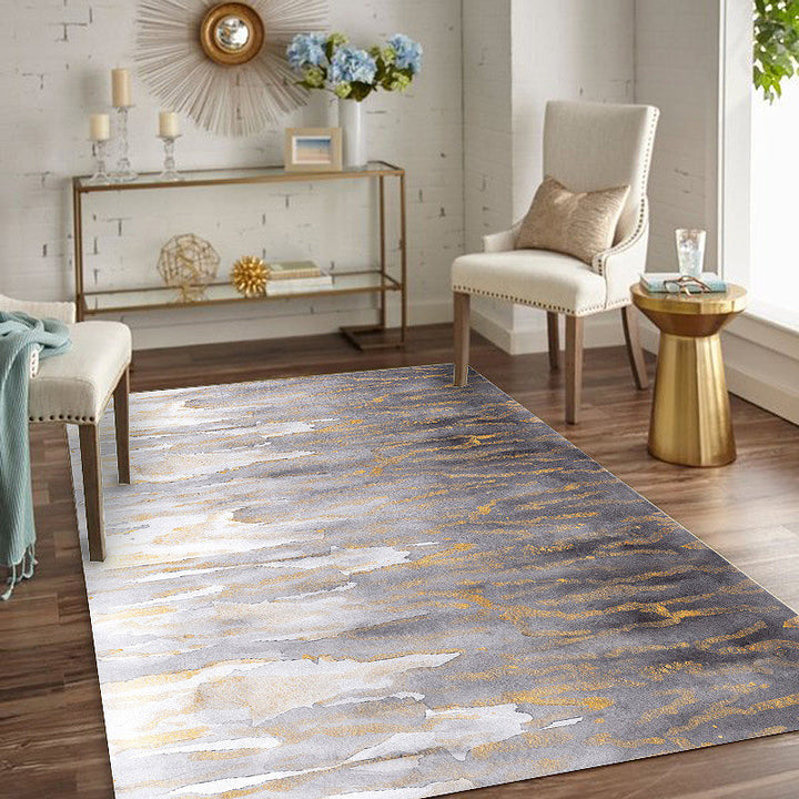 BowLift | Gray Bedroom Rug Modernism Abstract Rug Polyester Machine Washable Non-Slip Backing Rug