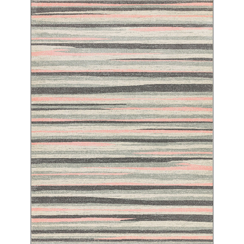 BowLift | Simplicity Striped Pattern Carpet Yellow and Pink Polyester Carpet Non-Slip Pet Friendly Washable Carpet for Decoration