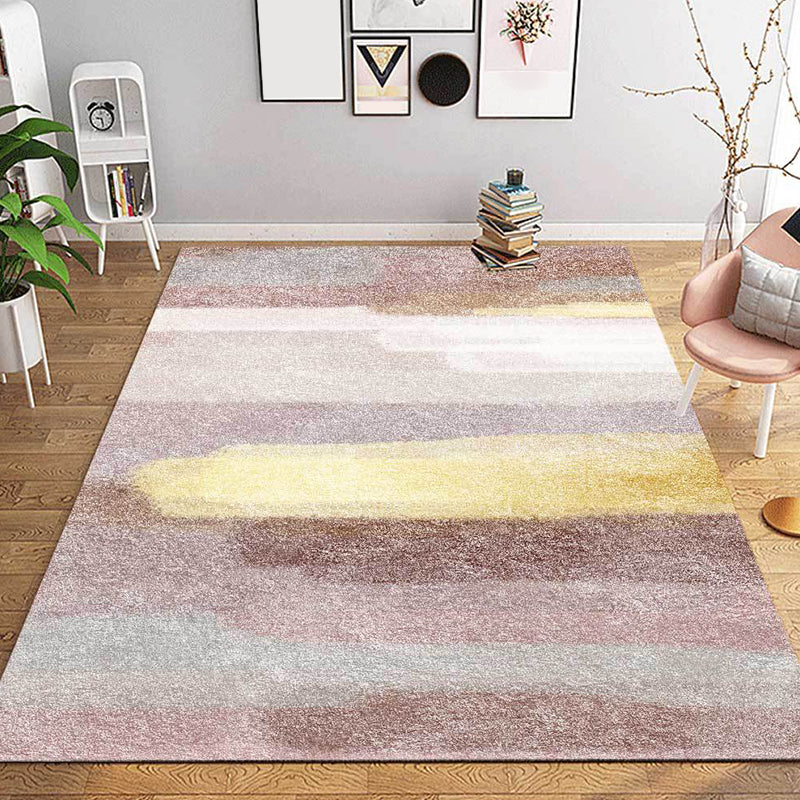 BowLift | Minimalist Abstract Carpet Pink Polyester Area Rug Non-Slip Pet-Friendly Washable Rug for Decoration