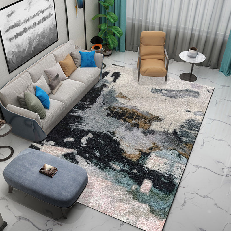 BowLift | Industrial Abstract Pattern Carpet Multicolor Polyester Carpet Non-Slip Washable Pet-Friendly Carpet for Sitting Area