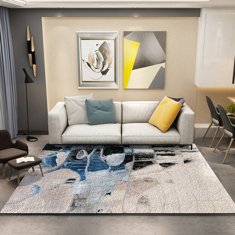 BowLift | Industrial Abstract Pattern Carpet Multicolor Polyester Carpet Non-Slip Washable Pet-Friendly Carpet for Sitting Area