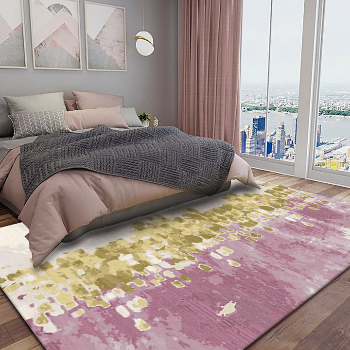 BowLift | Casual Industrial Area Rug Polyester Abstract Watercolor Pattern Carpet Washable Pet-Friendly Rug for Living Space