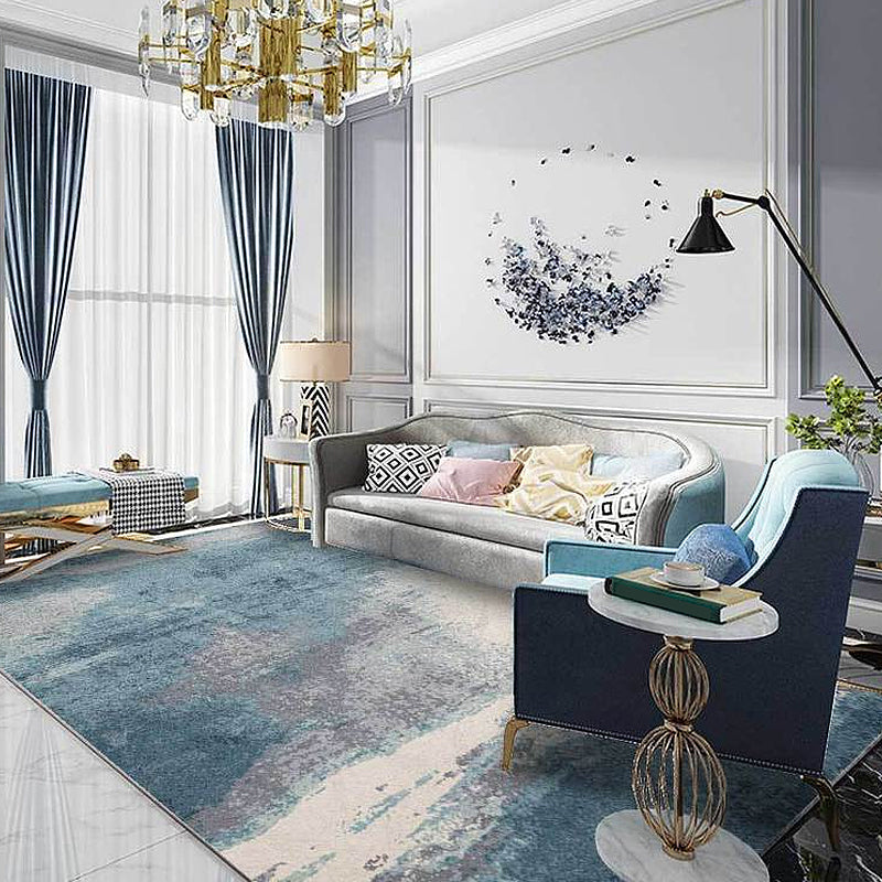 BowLift | Multicolor Industrial Carpet Polyester Watercolor Pattern Carpet Pet Friendly Washable Non-Slip Carpet for the Bedroom
