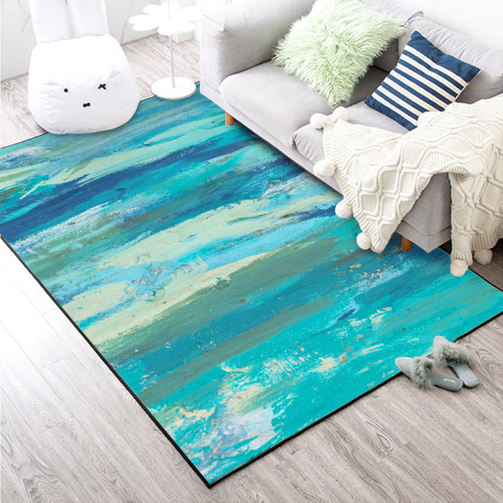 BowLift | Multicolor Industrial Carpet Polyester Watercolor Pattern Carpet Pet Friendly Washable Non-Slip Carpet for the Bedroom