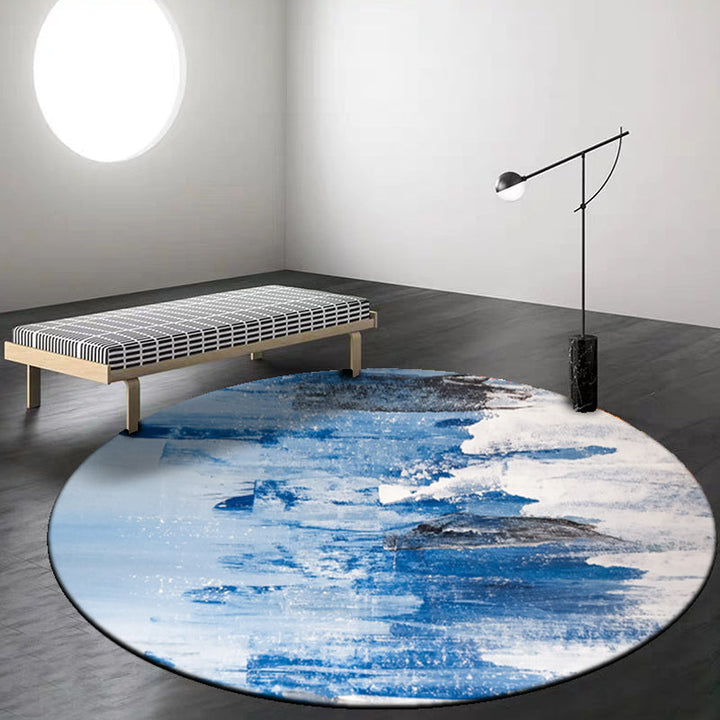 BowLift | Multi colored living room rug Modern watercolor pattern rug Polyester machine washable non-slip back carpet