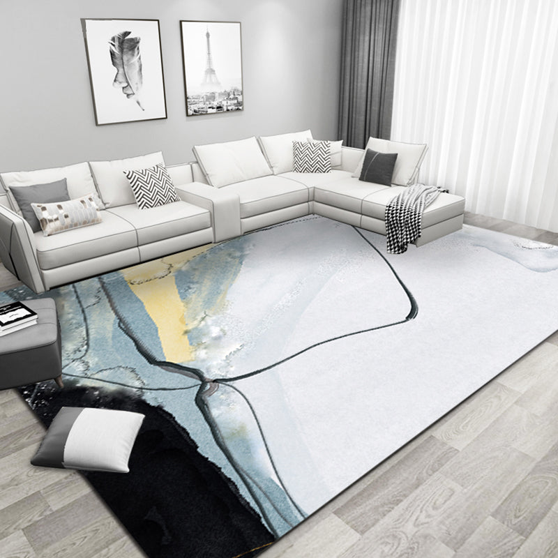 BowLift | Multicolored Parlor Carpet Modern Abstract Carpet Polyester Machine Washable Non-slip Back Area Rug