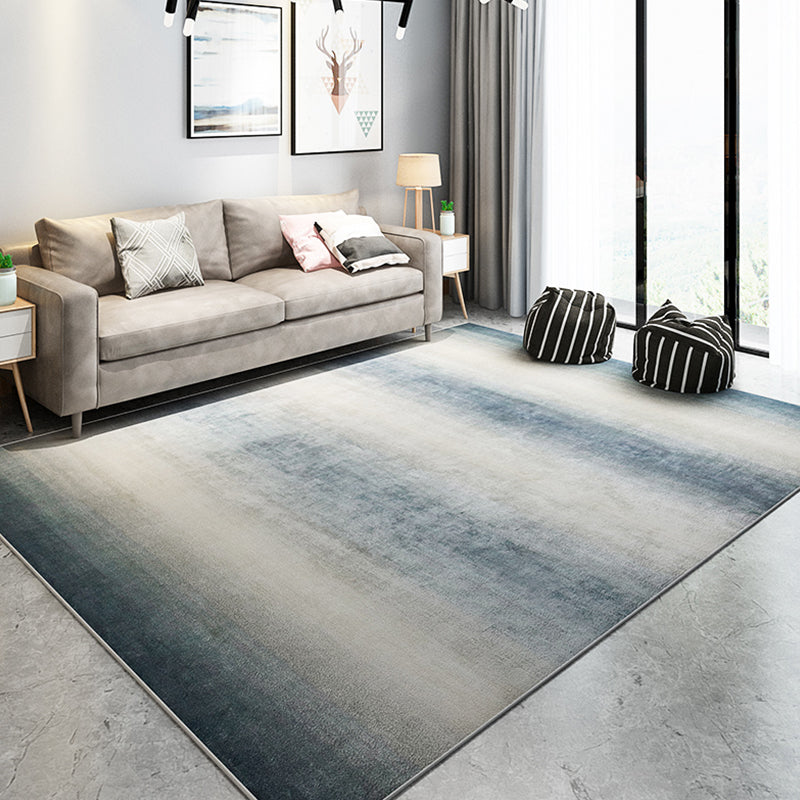 BowLift | Modernist Salon Carpet Gray and Blue Abstract Carpet Polyester Machine Anti-slip Back Area Carpet