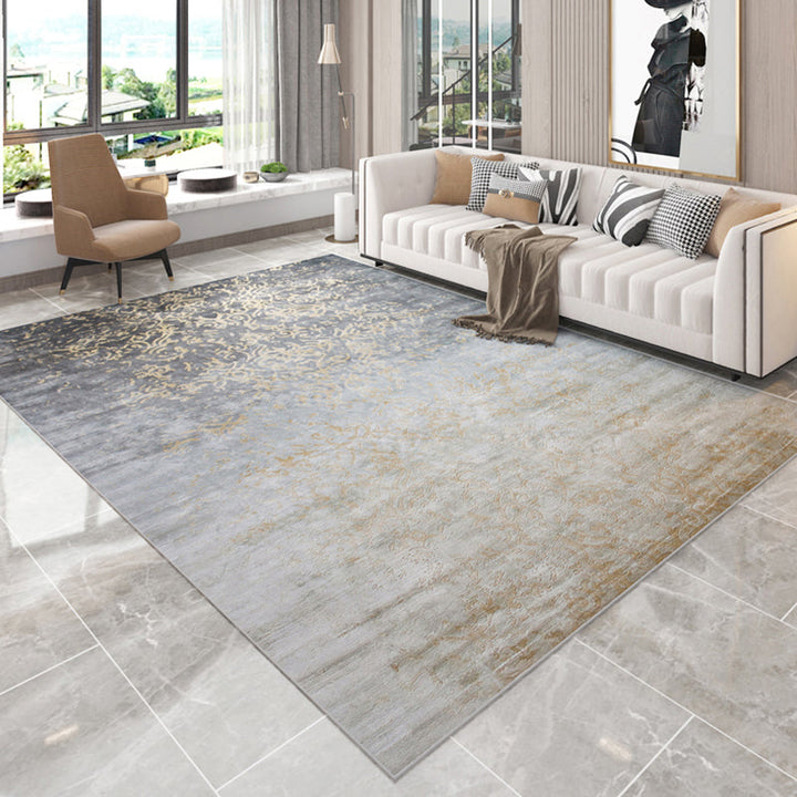 BowLift | Funky Abstract Rug Multicolored Industrial Carpet Polyester Machine Washable Non-Slip Pet-Friendly Rug for Living Room
