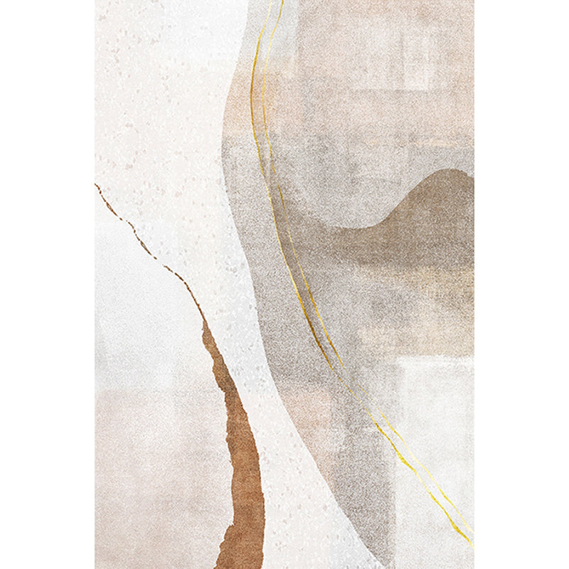 BowLift | Brown Parlour Rug Simplicity Abstract Rug Polyester Machine Washable Non-Slip Backing Carpet