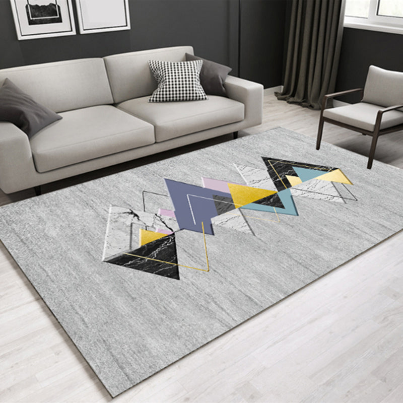 Beautiful multicolor triangle rug synthetic modern rug machine washable for the living room | Bowlift