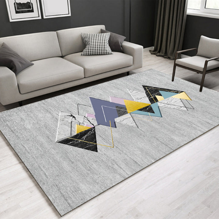 Beautiful multicolor triangle rug synthetic modern rug machine washable for the living room | Bowlift