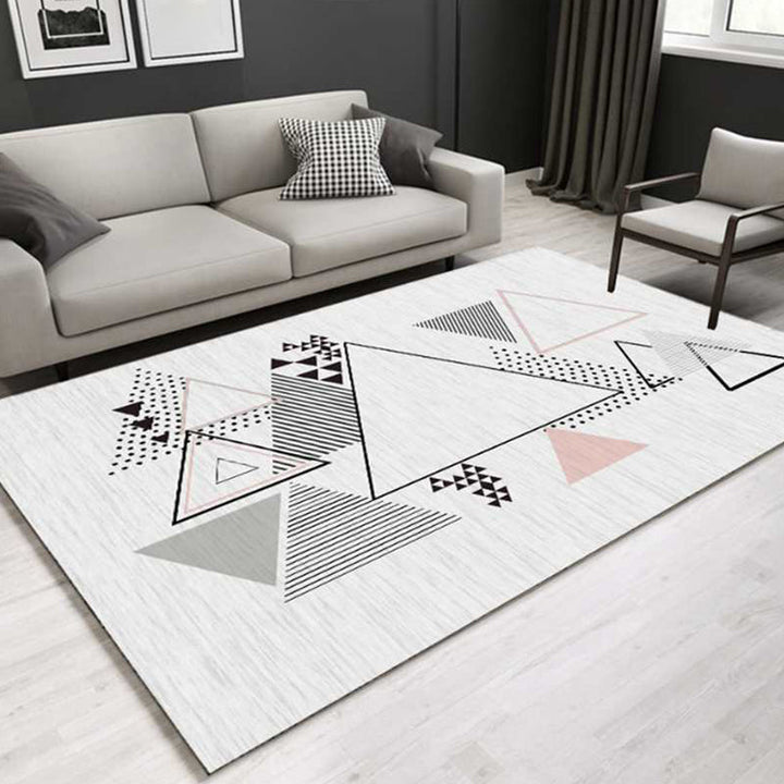 Beautiful multicolor triangle rug synthetic modern rug machine washable for the living room | Bowlift