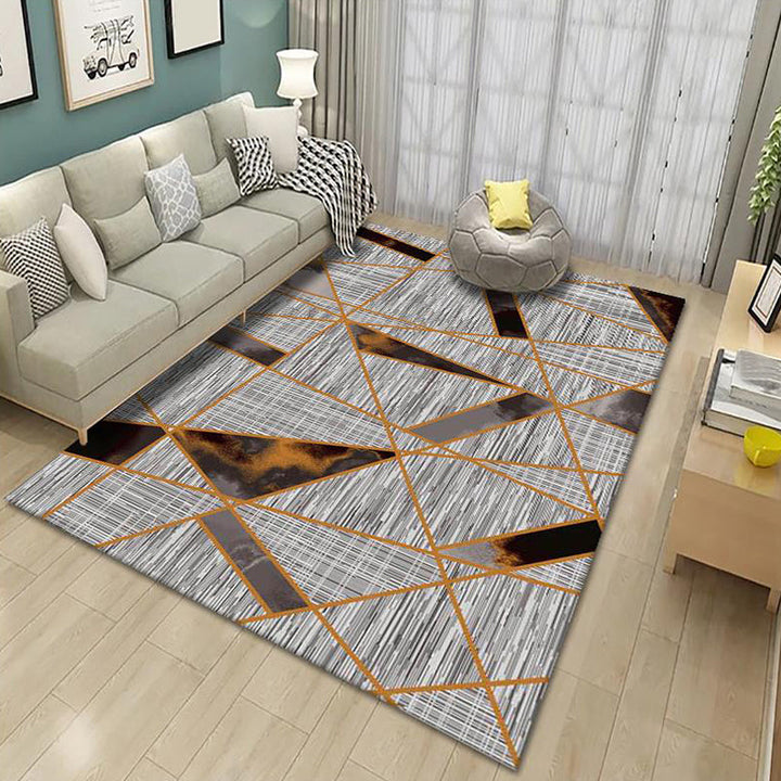 Trendy pastel-colored geometric-shaped rug Synthetic Modern rug for indoor areas Non-slip backing Rug for bedroom | Bowlift