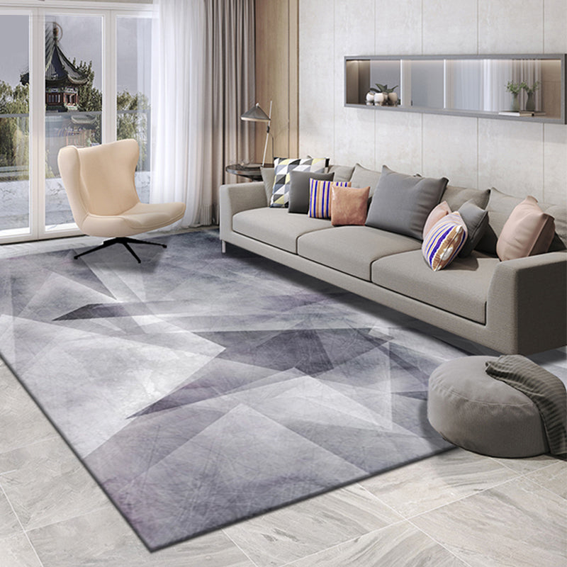 Multicolored living room rug Contemporary geometric pattern rug Synthetic non-slip rug | Bowlift